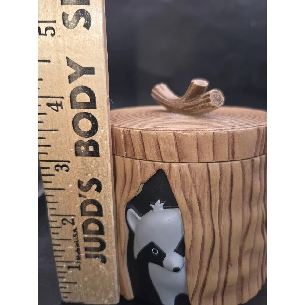 Mainstays Ceramic Raccoon Vanity Cotton Ball Jar Kids Bathroom